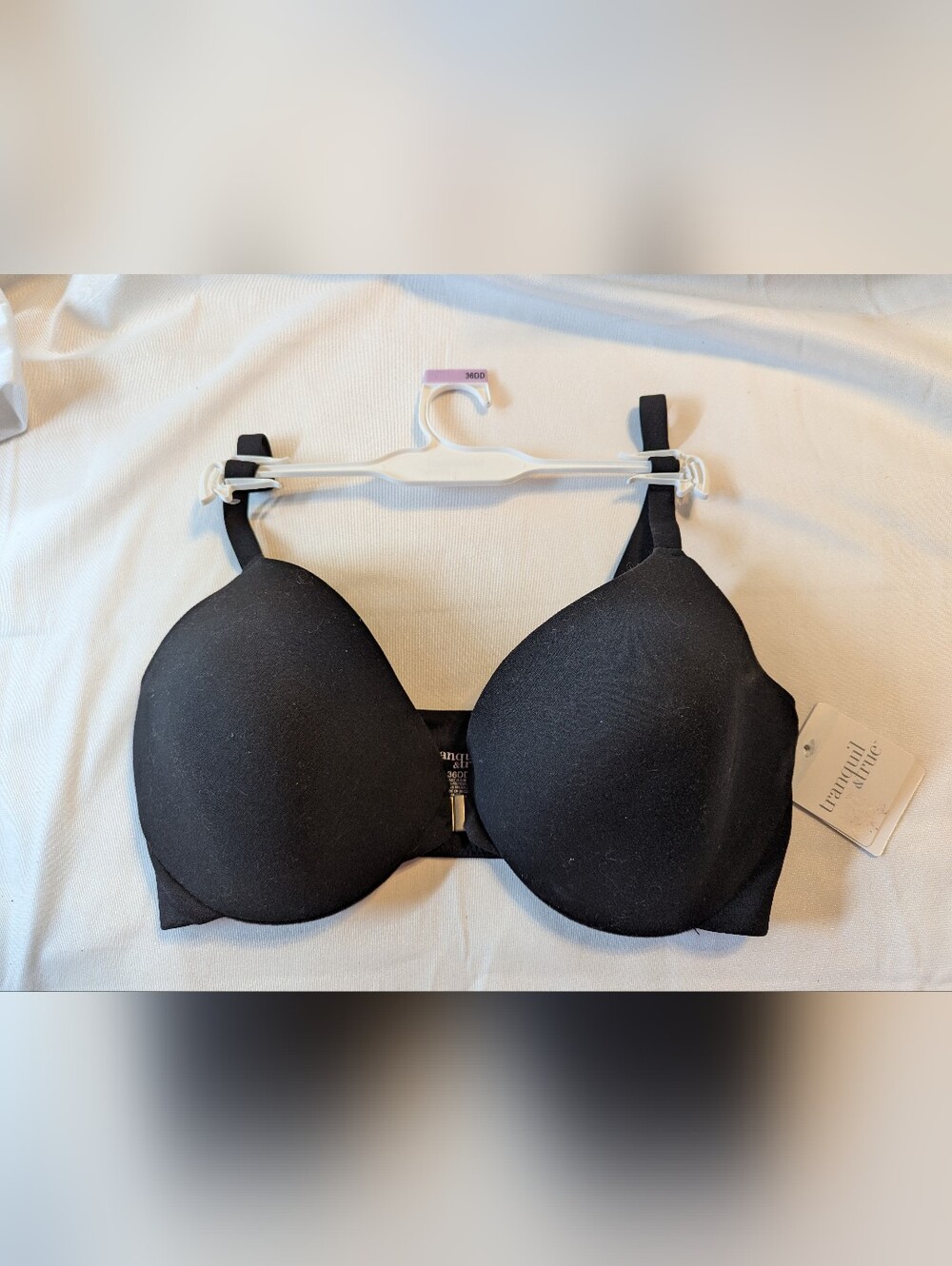 Tranquil & True Black Padded Underwire T Shirt Bra Size 36 DD BNWT